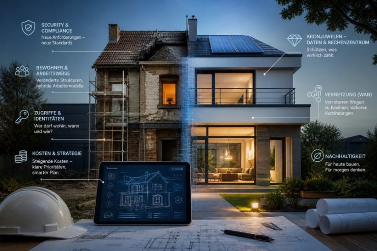 IT-Restrukturierung als Haus-Metapher: Von gewachsener Legacy-IT zu moderner, sicherer und vernetzter Infrastruktur